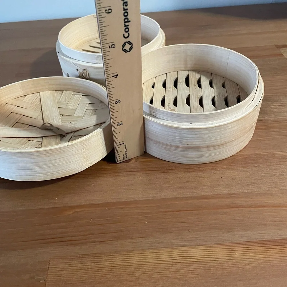 Decorative Cute‎ Mini 2 layer Bamboo Steamers With Lids